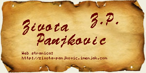 Života Panjković vizit kartica
